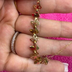 14k solid gold butterfly necklace